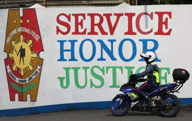 PHOTO: SERVICE HONOR JUSTICE wall of PNP. FOR STORY: Acorda: PNP can’t interfere with people’s initiative for Charter change