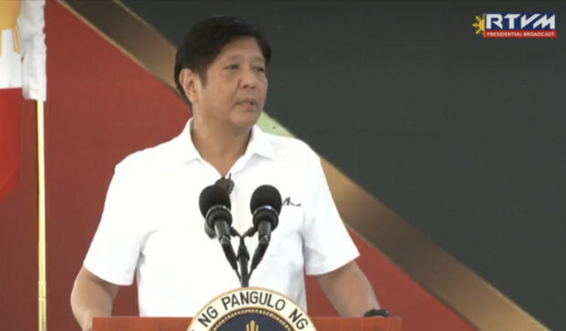 President Ferdinand "Bongbong" Marcos Jr. graces the inauguration of the Davao City Coastal Bypass Road's Segment A on Saturday (Screengrab / RTVM)