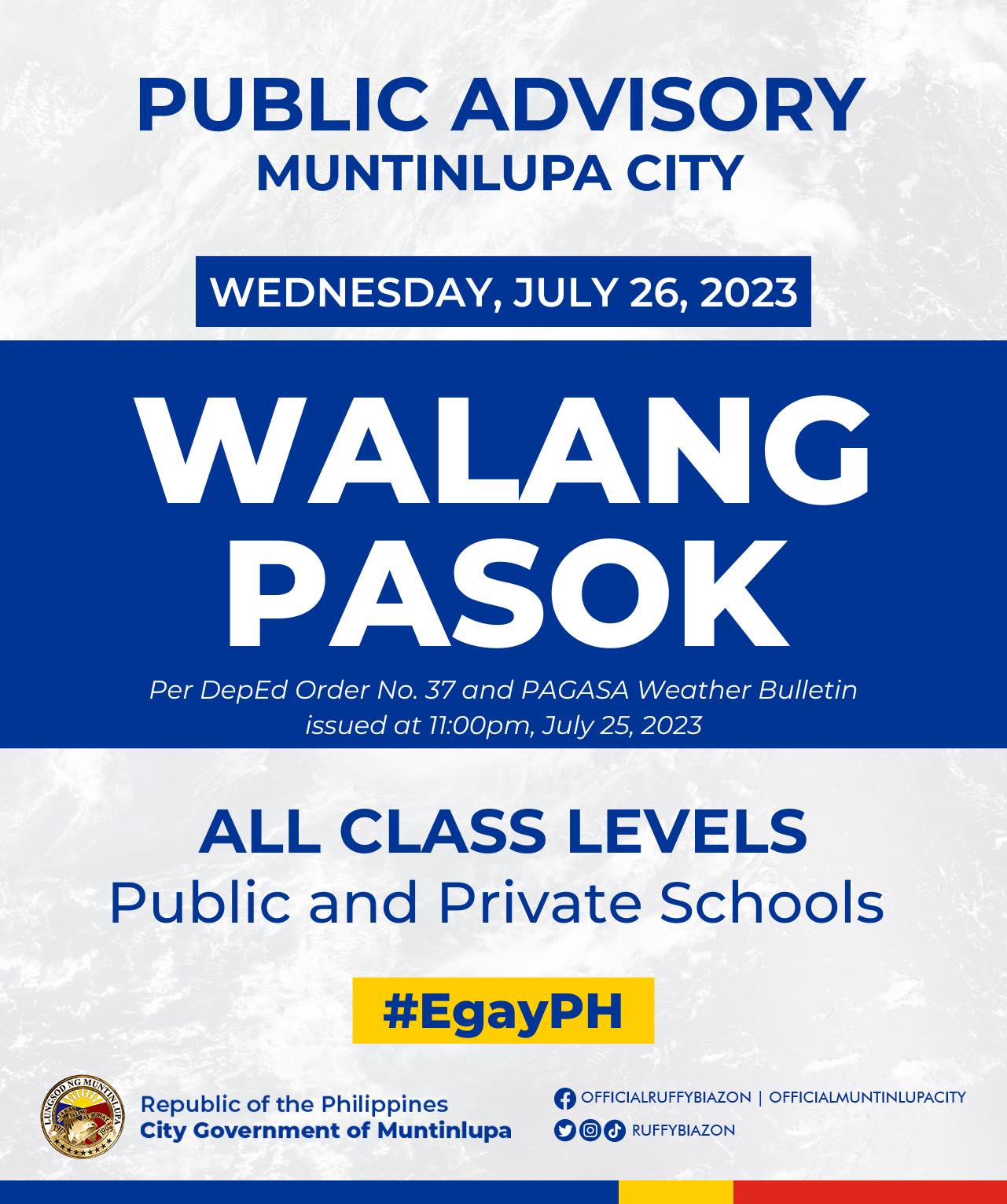 #WalangPasok: Class Suspensions For July 26 Due To Typhoon Egay ...