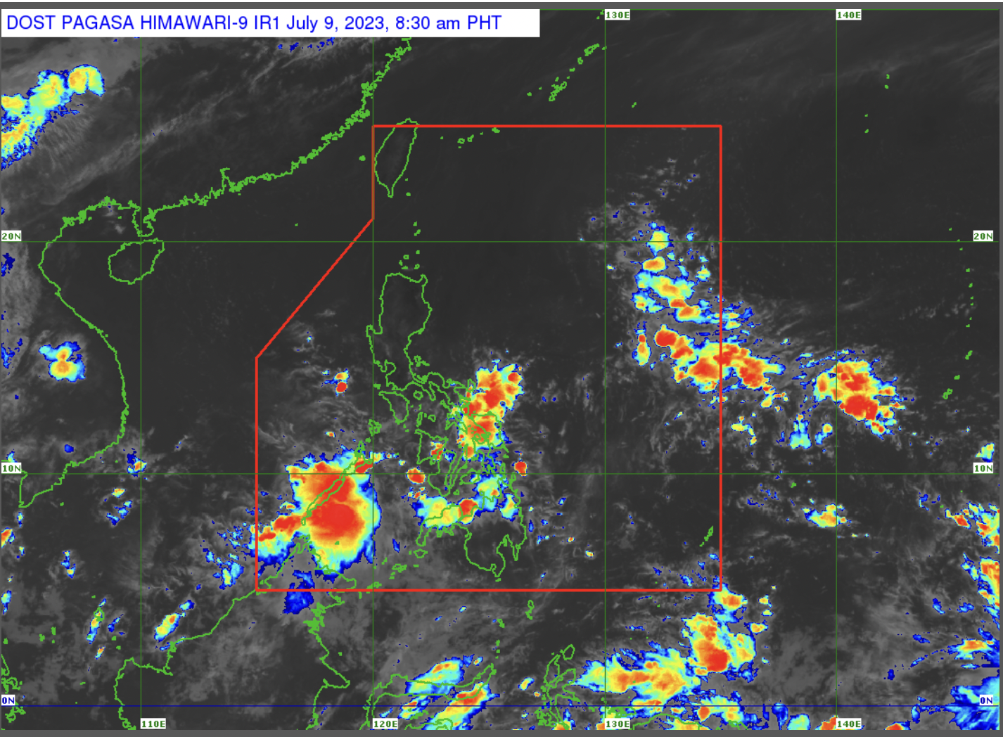 Generally fair weather with chances of rain in PH due to easterlies, ITCZ