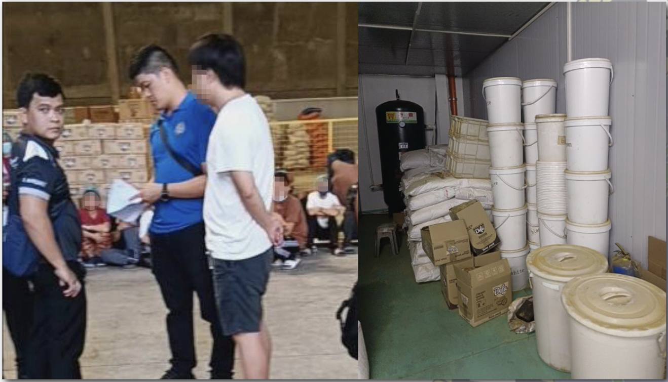 Four foreigners were arrested and around P1.3 million worth of unregistered coffee products were confiscated by the authorities in Pampanga. (Photo courtesy of CIDG)