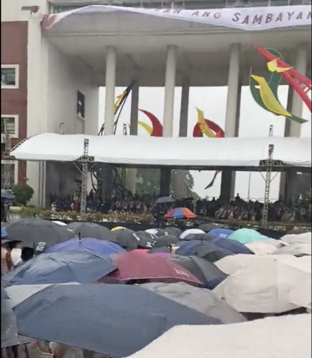 Graduating students of the University of the Philippines (UP) expressed dismay after being drenched in rain for what was supposed to be a celebration of a lifetime -- their graduation rites held on Sunday.