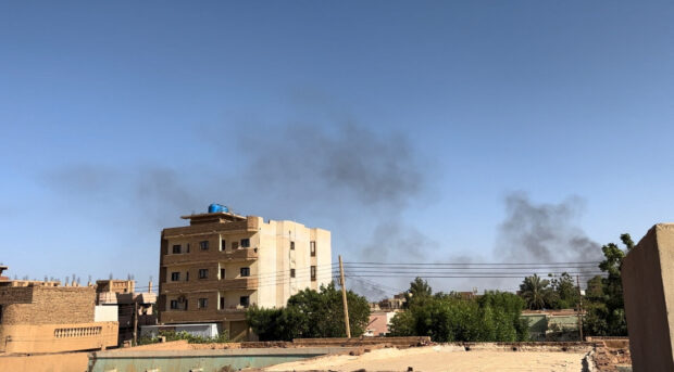 Smoke rises during clashes between the army and the paramilitary Rapid Support Forces (RSF), in Omdurman