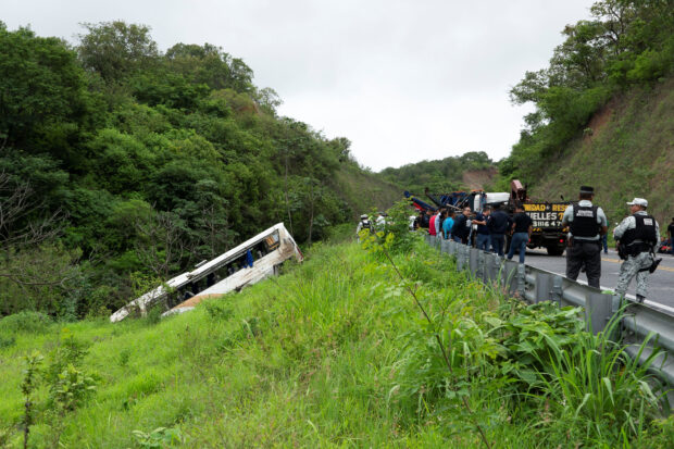 At least 17 people die in Mexico when a passenger bus plunged off a highway into a ravine