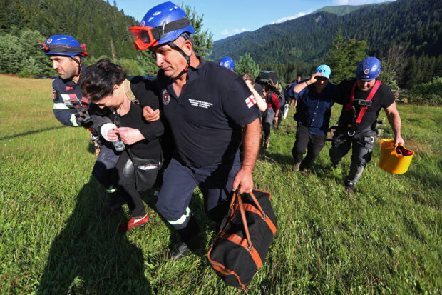 A landslide killed at least 11 people in the mountain resort town of Shovi in Georgia