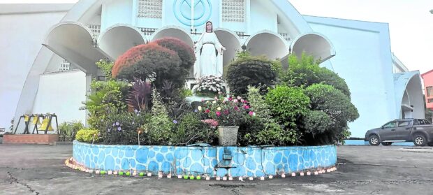 The image of Our Lady Mediatrix of All Graces greets parishioners visiting the cathedral in Kidapawan City. 