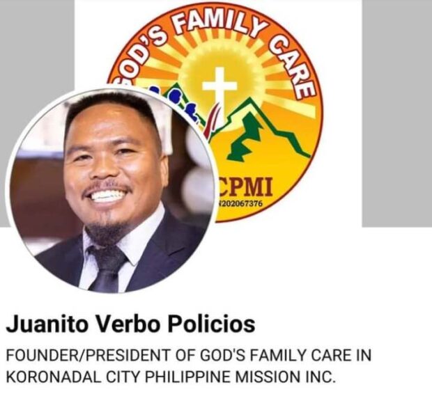 Bishop Juanito Verbo Policios. A leader of a religious sect was gunned down