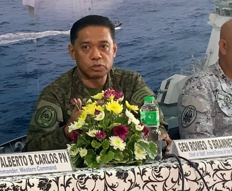 AFP chief Romeo Brawner Jr. answers media queries during a press briefing in Western Command Headquarters in Puerto Princesa, Palawan. INQUIRER.net/John Eric Mendoza