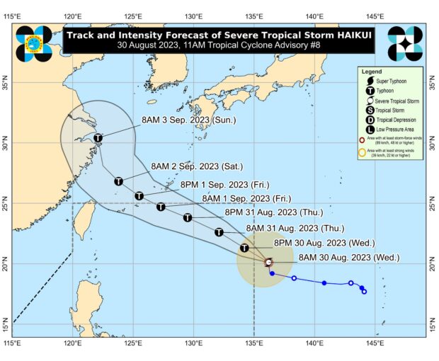 storm haikui track from pagasa
