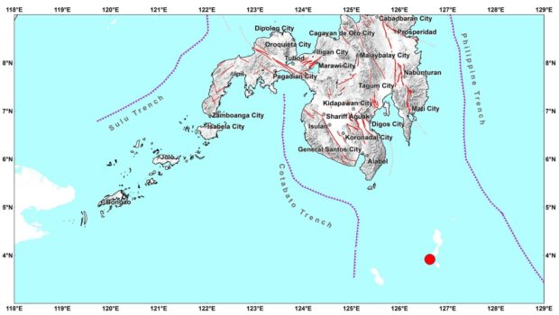 (Phivolcs A magnitude 5.5 earthquake was felt in some towns in South Cotabato and Sarangani.)