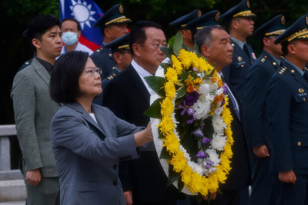 Taiwan president says peace comes through strength