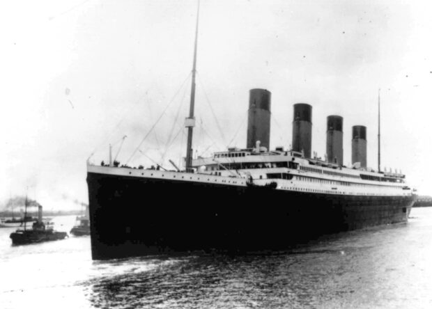 FILE - The Titanic leaves Southampton, England, on her maiden voyage, April 10, 1912.