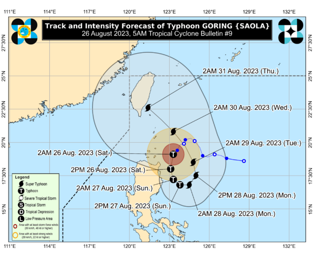Pagasa says Typhoon Goring "rapidly intensifies"