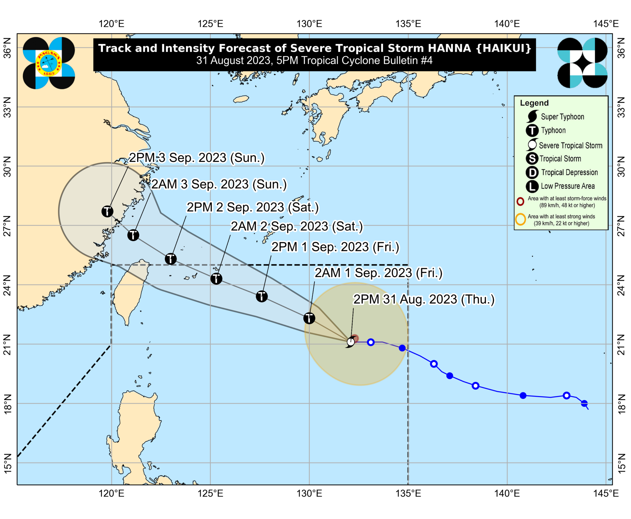 Severe Tropical Storm Hanna accelerates, may typhoon in 12 hours