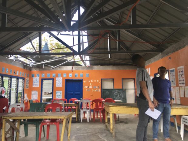 MSSD personnel inspect day-care centers in Maguindanao provinces that were damaged by Tropical Storm 'Paeng' in November last year. Photo courtesy of MSSD-BARMM daycare rehab BARMM paeng
