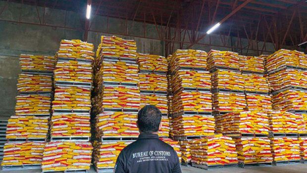 The BOC forfeits smuggled sacks of rice worth P42 million on Friday, Sept. 15 | Photo from BOC