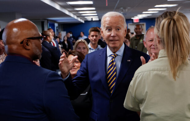 U.S. President Joe Biden visits the Federal Emergency Management Agency to speak about Hurricane Idalia in Washington