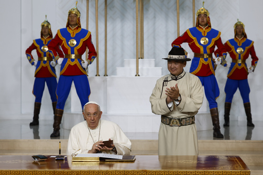 Pope starts Mongolia visit by praising the country's religious freedom