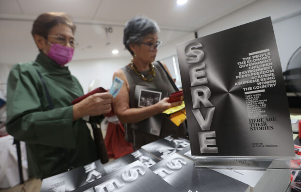 The book launching of 'Serve' of campus writers during martial law at Fully Booked, Bonifacio Global City, Taguig City, Sept. 9, 2023.