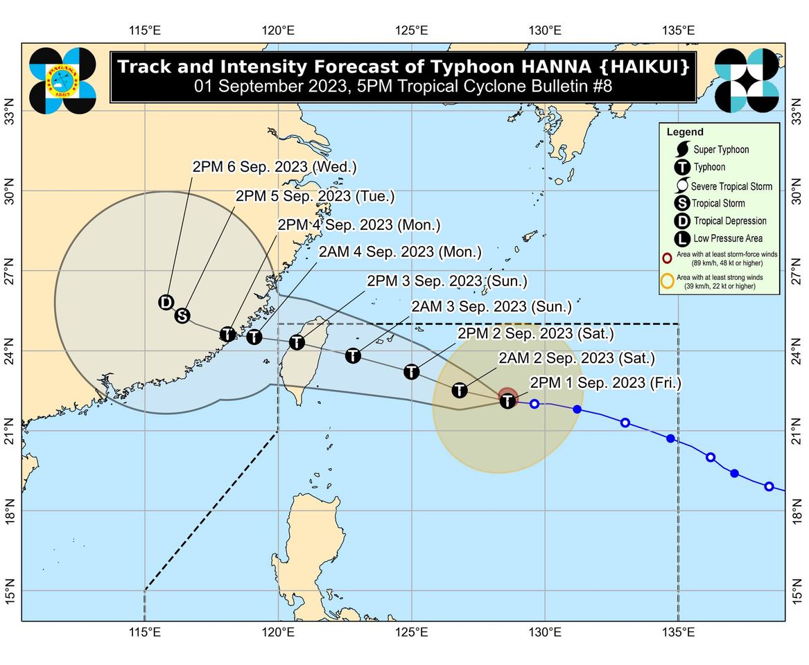 Typhoon Hanna keeps strength as it moves westward