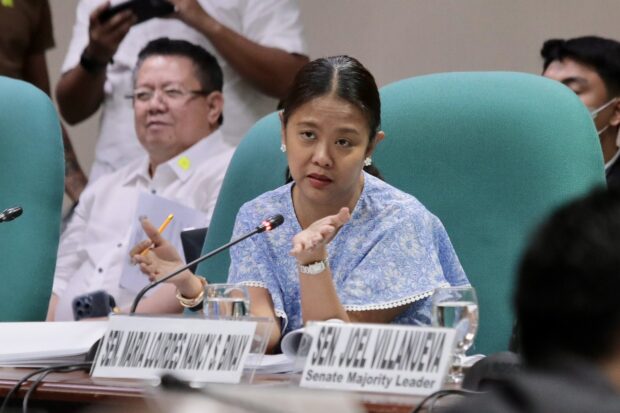 BINAY ASKS UPDATE OF DOTr PROJECTS: Sen. Nancy Binay expresses her concern over a project of the Department of Transportation (DOTr), the Manila Area Control Center (MACC), which she said has not been utilized for the last 10 years. DOTr Undersecretary Roberto Cecilio Lim told Binay the MACC, which was acquired around 2005 or 2006, did not become fully operational because it was superseded by a newer equipment. In addition, he said the MACC had issues on accuracy and reliability. Lim said DOTr is exploring a mutual termination of the contract with the vendor because the MACC is already obsolete and not relevant. Binay also asked about the status of the Land Transportation Management System. Land Transportation Office (LTO) chief Vigor Mendoza said the agency has accomplished almost 100 percent of the drivers’ license under the new system and 90 plus percent of the renewal of motorcycle registration. “We are closely working with the Department of Information and Communications Technology to help us operate this system,” Mendoza told Binay during the proposed 2024 budget hearing of the DOTr and its attached agencies Tuesday, September 12, 2023. (Senate PRIB photos)