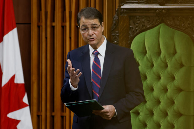 FILE PHOTO: Liberal Member of Parliament Anthony Rota speaks after being re-elected as Speaker of the House of Commons on Parliament Hill in Ottawa