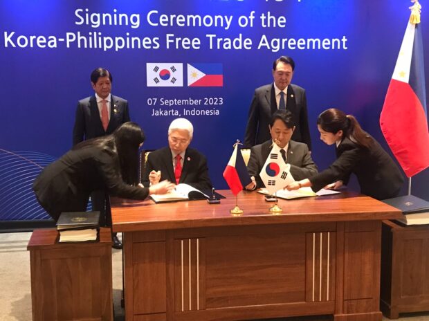 President Ferdinand Marcos Jr. on Thursday said that the Philippines was able to sign a free trade agreement (FTA) with South Korea during the 43rd Association of Southeast Asian Nations Summit in Jakarta. 