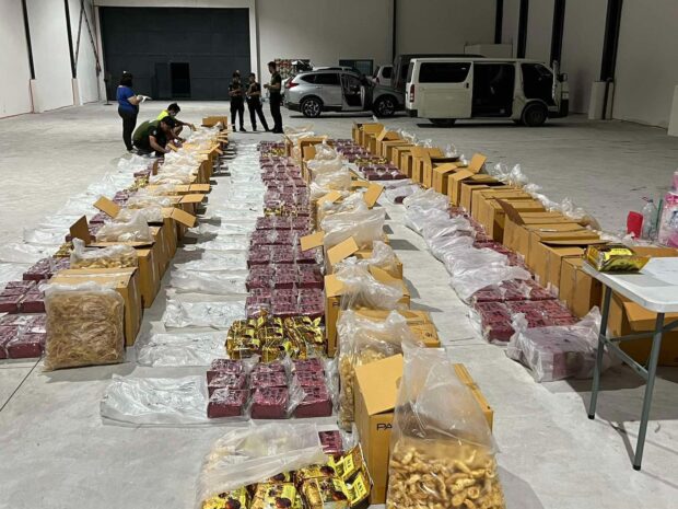 Authorities are doing an inventory of P3.6 billion worth of shabu seized in Mexico, Pampanga. PHOTO FROM DOJ