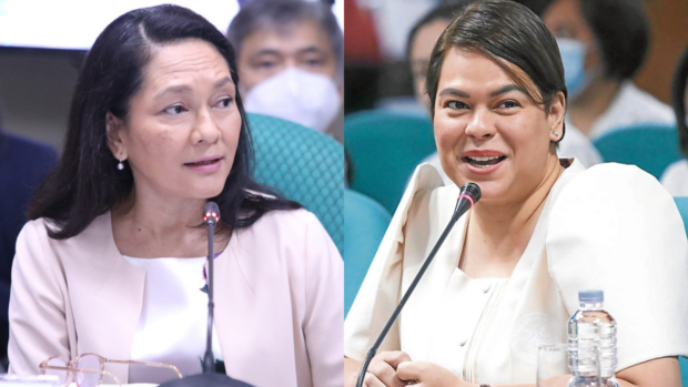File photo: Sen. Risa Hontiveros and Vice President Sara Duterte.