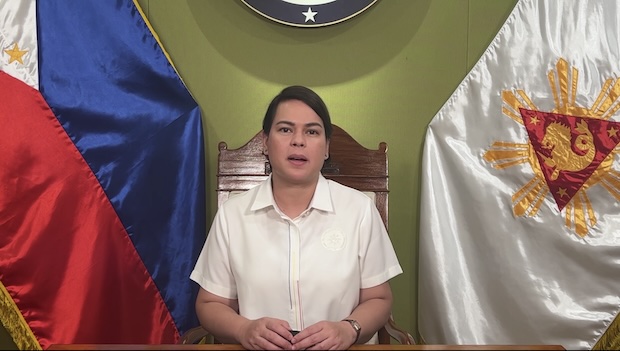 Vice President Sara Duterte in a video posted on Facebook