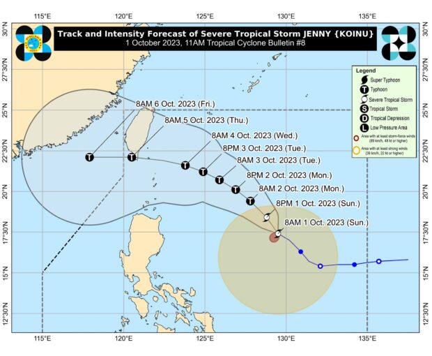 Pagasa says Jenny is now a severe tropical storm