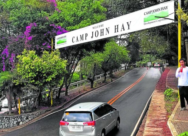 GATEWAY Camp John Hay, a former US base in Baguio City,is administered by the Bases Conversion and Development Authority, including the 13 villages within, which the city wants separated from camp land. —NEIL CLARK ONGCHANGCO