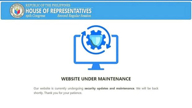 House website taken down for another security check