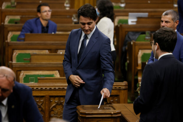 Canada's Prime Minister Justin Trudeau casts his vote during the election of a new Speaker in the House of Commons on Parliament Hill in Ottawa