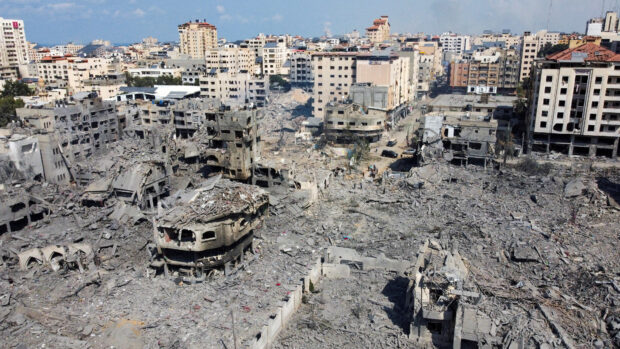 buildings destroyed by Israeli strikes in Gaza 