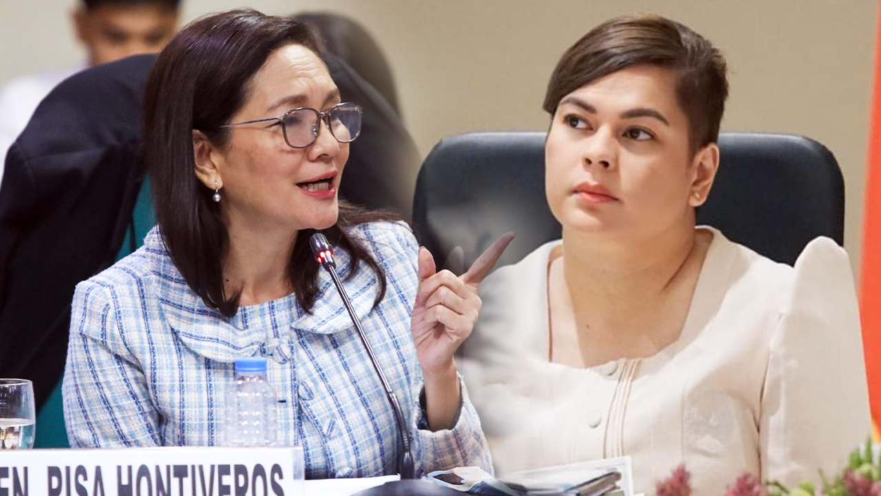 Senator Risa Hontiveros and Vice President Sara Duterte (PHOTOS: SENATE PRIB, FB/DUTERTE) budget politicizing