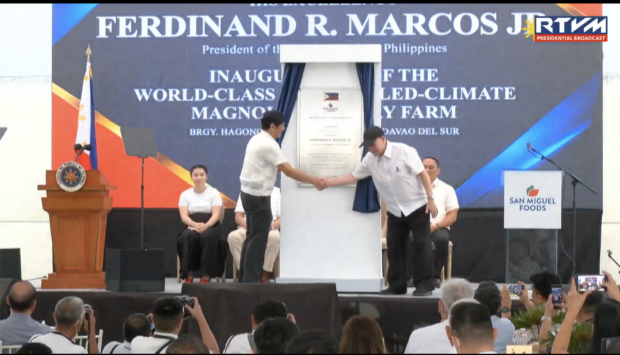 President Ferdinand Marcos Jr. on Thursday led the inauguration of San Miguel Foods' Magnolia Poultry Farm in Hagonoy, Davao del Sur. (Oct. 12, 2023)