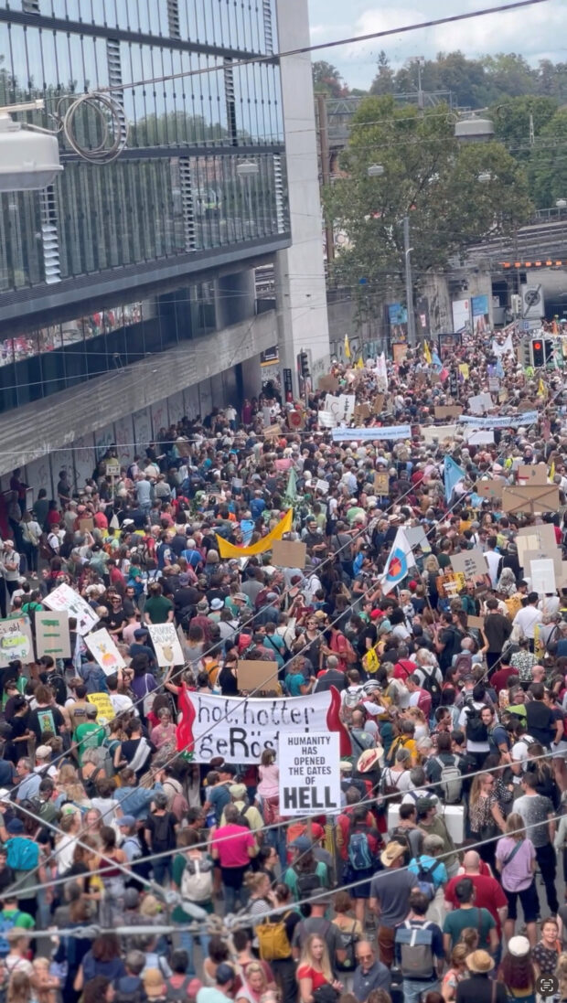 Tens of thousands demand climate action in Swiss capital