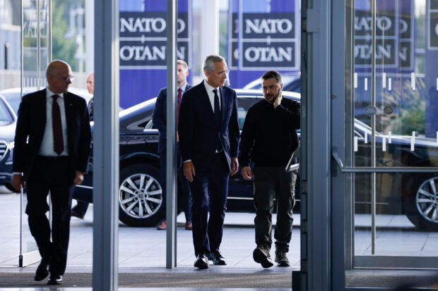 Ukraine's Zelenskiy at NATO HQ