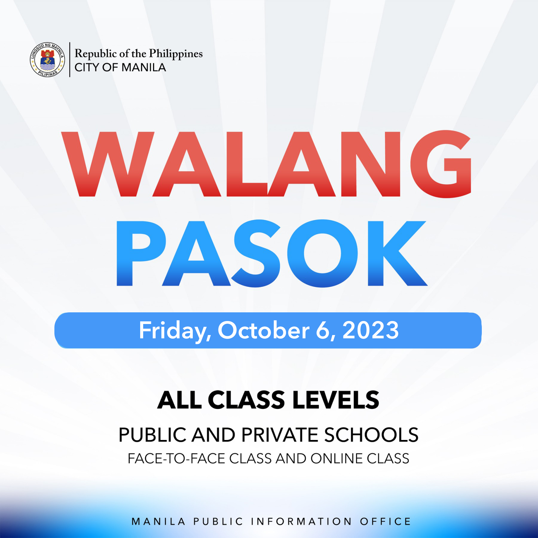 Manila suspends classes due to yellow rainfall warning Inquirer News