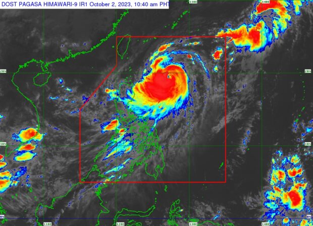 As of 10 a.m. Monday, Pagasa said Jenny was last spotted 600 kilometers east of Calayan, Cagayan with maximum sustained winds of 140 kph near the center and gustiness of up to 170 kph. 