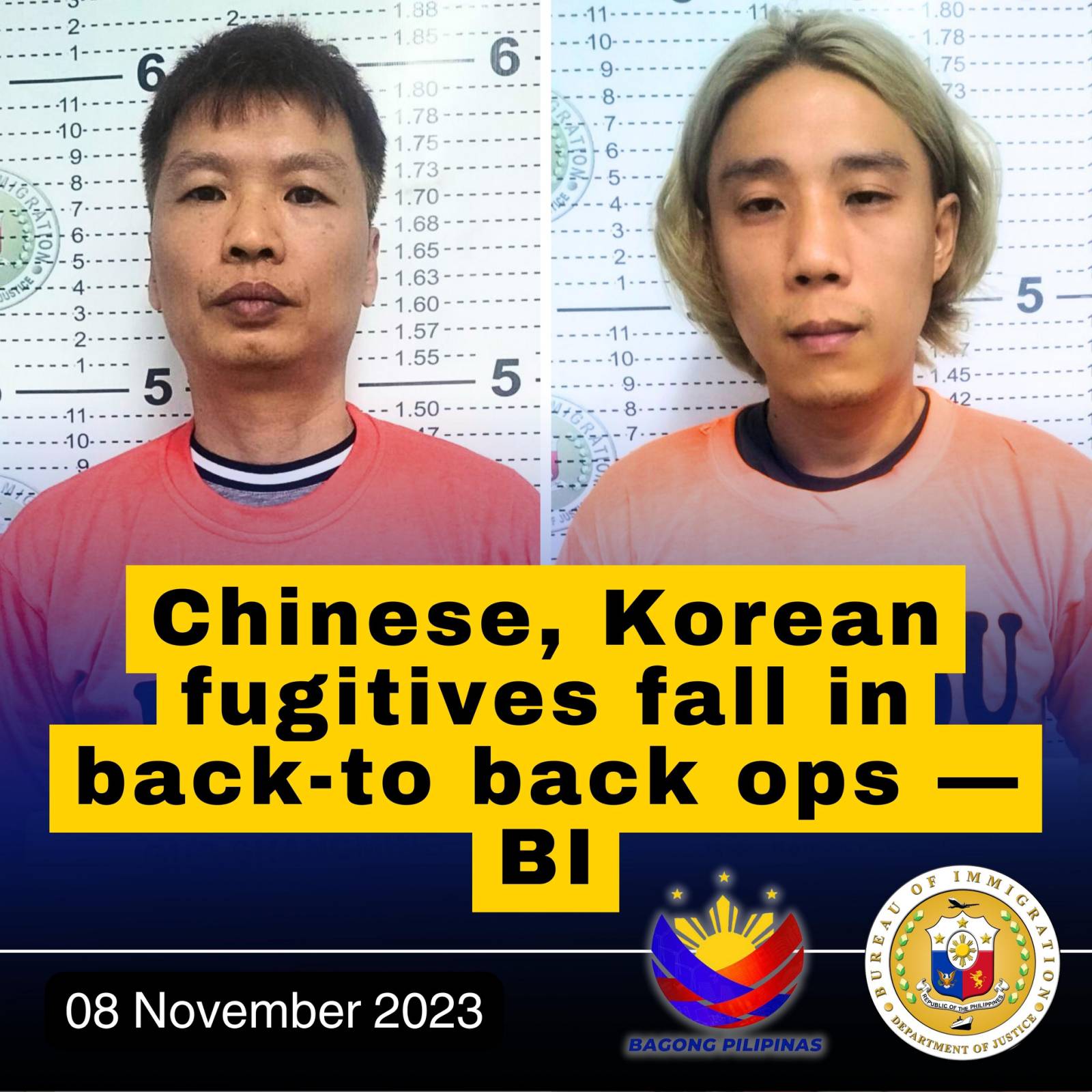 Chinese, South Korean fugitives arrested -- BI