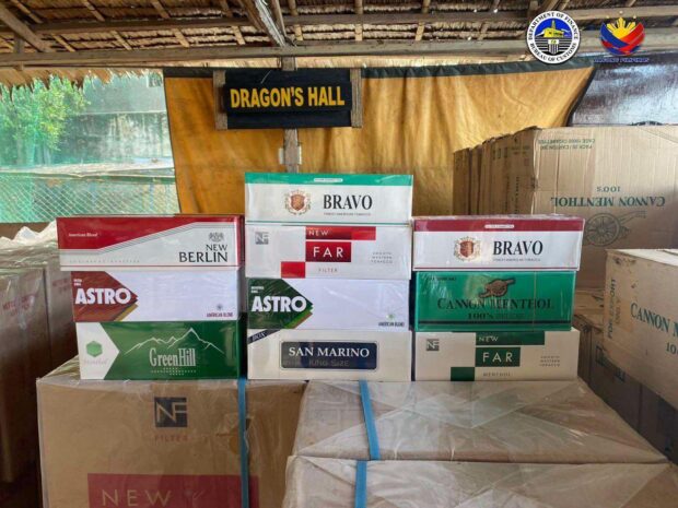 The BOC and PNP seize 240 master cases of allegedly smuggled cigarettes roughly valued at P13.572 million in Zamboanga City.