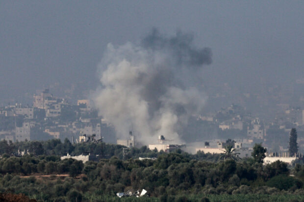 Smoke rises over northern Gaza Strip, amid the ongoing conflict between Israel and Palestinian Islamist group Hamas, as seen from Sderot in southern Israel, November 8, 2023. REUTERS/Ammar Awad