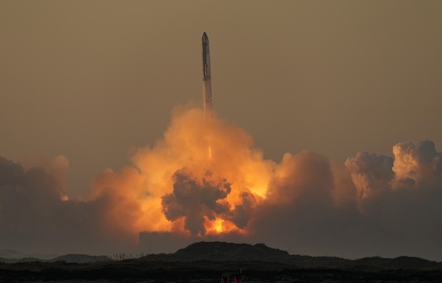 SpaceX's mega rocket Starship launches for a test flight from Starbase in Boca Chica, Texas, Saturday, Nov. 18, 2023.