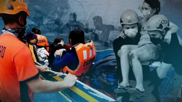 RESCUE OPERATIONS COMPOSITE IMAGE FROM INQUIRER FILE PHOTOS
