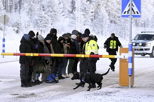 Finland erects barriers at border with Russia to control influx of migrants