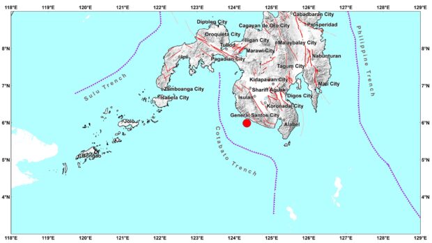 A magnitude 4.7 earthquake hits waters off Sarangani province