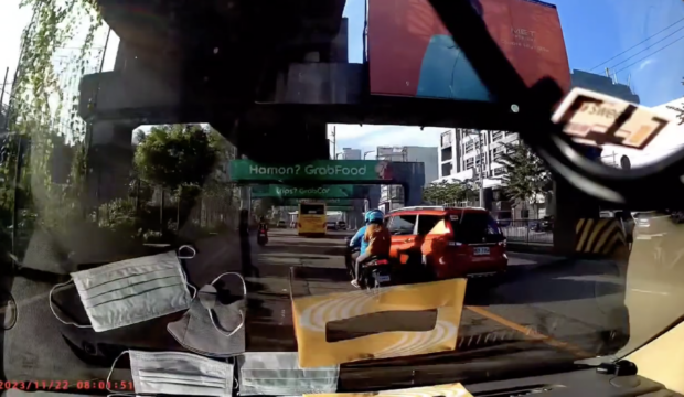 The Land Transportation Office (LTO) said on Thursday that the driver's license of the motorist who sideswiped a motorcycle taxi injuring the rider and the passenger along Edsa had been preventively suspended.