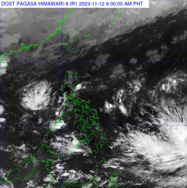 Satellite image from PAGASA on Sunday, November 12, 2023